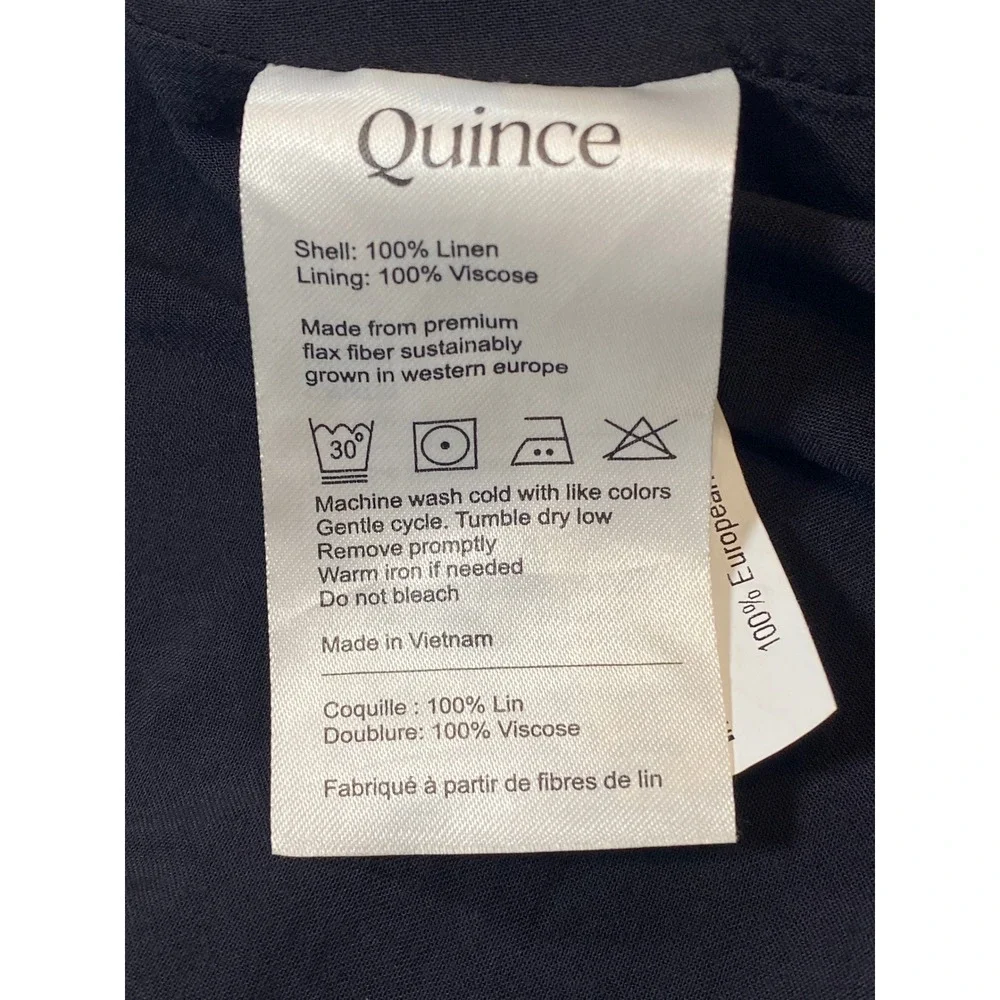 Quince Black 100% Linen High Waisted Shorts Womens Size 6 NWT Elastic Back - Picture 10 of 10